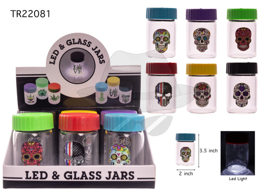 TR23043 Glass Jar with Light-6ct