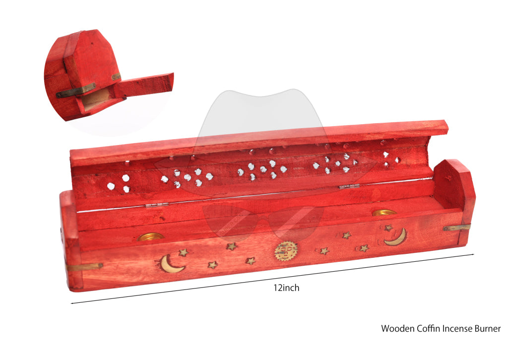 Wooden Coffin Incense Burner