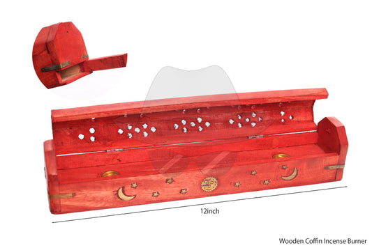 Wooden Coffin Incense Burner