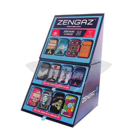 ZENGAS Single Flame Torch Lighter Cube Display - 48pcs