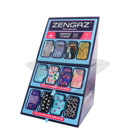 ZENGAS Single Flame Torch Lighter Cube Display - 48pcs