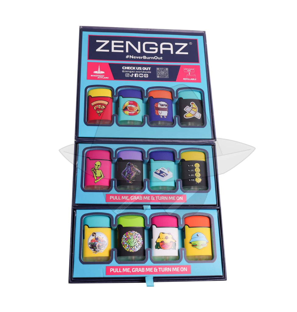 ZENGAS Single Flame Torch Lighter Cube Display - 48pcs