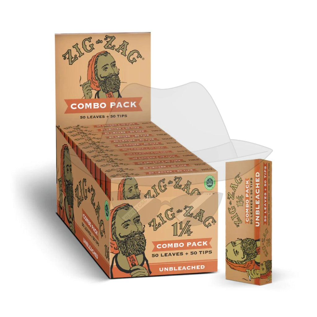 Zig-Zag Combo Pack - 1 1/4 Unbleached Carton-24booklets