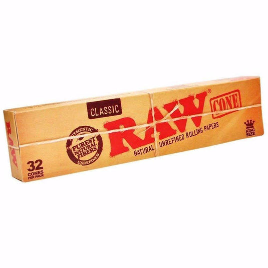 RAW CLASSIC KING SIZE PRE ROLLED CONES - 32 PACK