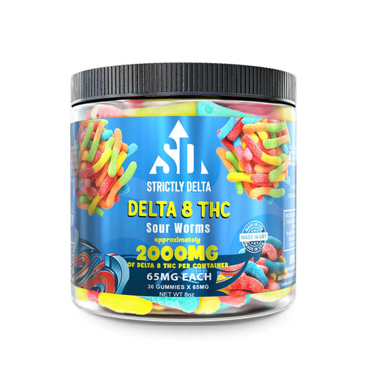 Strictly Delta Sour Worms Delta 8 Gummies