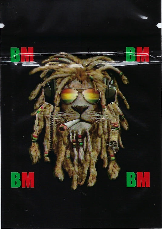 Rasta Black Mylar Bags, 100bags/pk