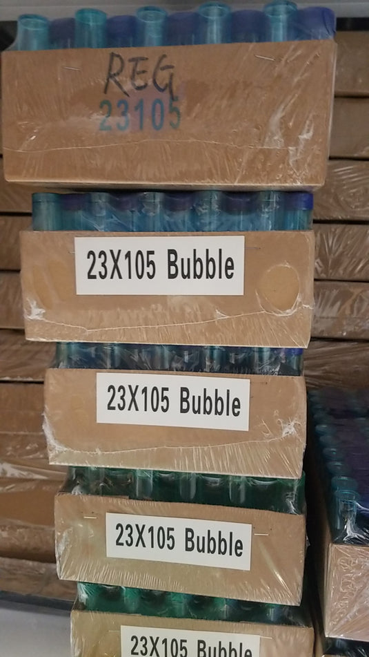 23x105 BUBBLE PLASTIC CONTAINER, 100 PCS