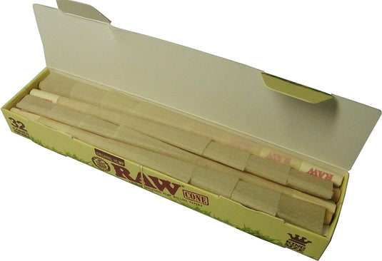 RAW Organic Unrefined Pre-Rolled Cone, 32 Count