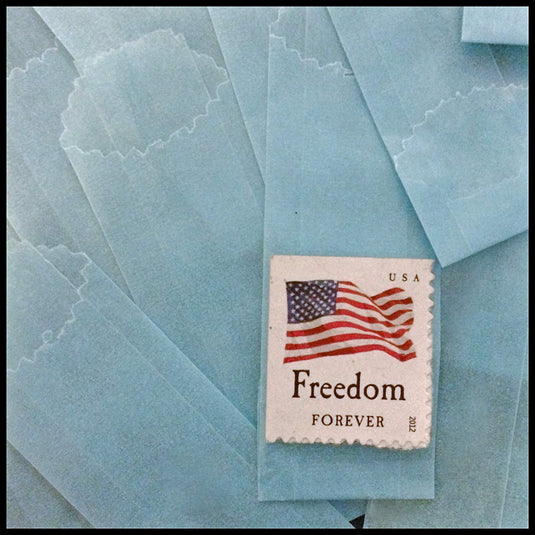 WAX GLASSINE BAGS-BLUE