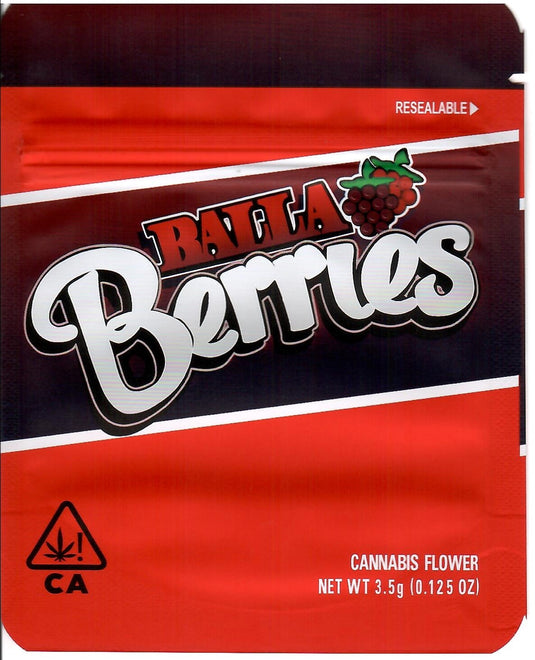 Balla Berries Matte Mylar Bags, 50bags/pk