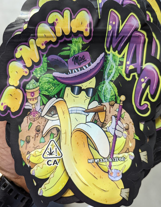Banana MAC Mylar Bags, 50bags/pk