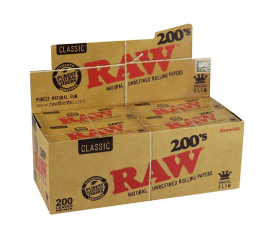 Raw Classic 200’s Rolling Papers – King Size Slim – 40PK