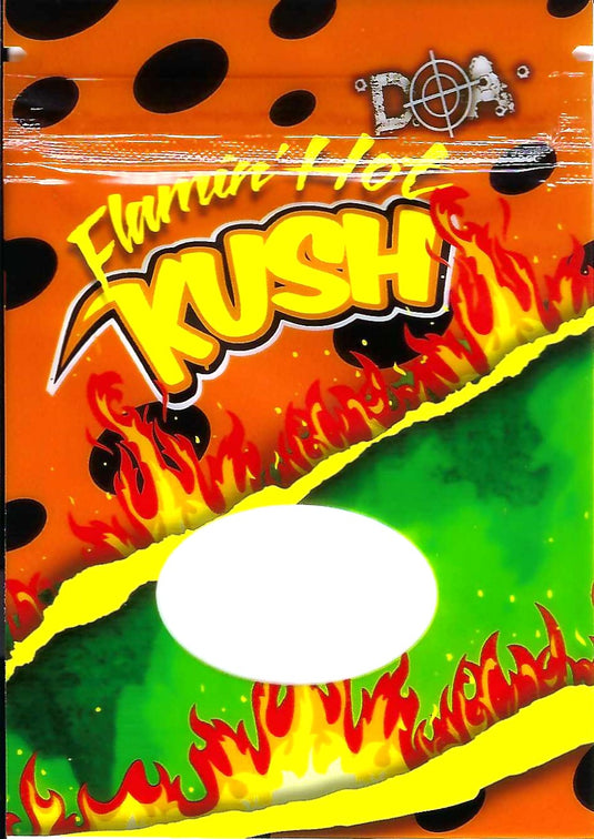 Flaming Hot Kush Mylar Bags, 100bags/pk