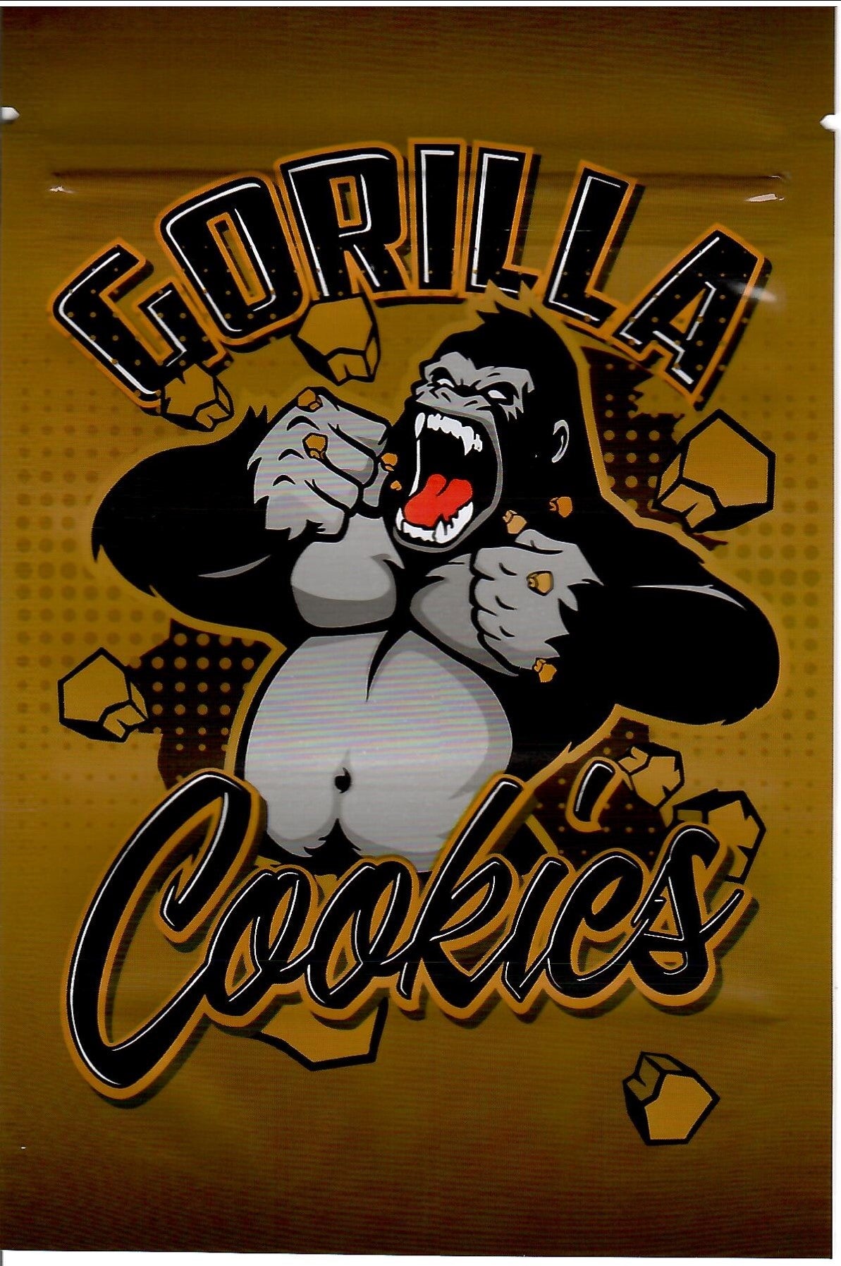 Gorilla Cookies Matte Mylar Bags, 50bags/pk