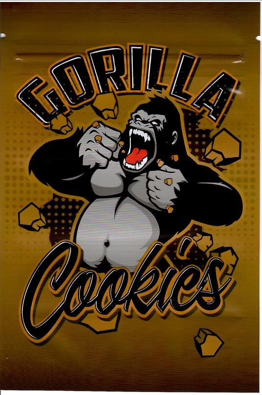 Gorilla Cookies Matte Mylar Bags, 50bags/pk