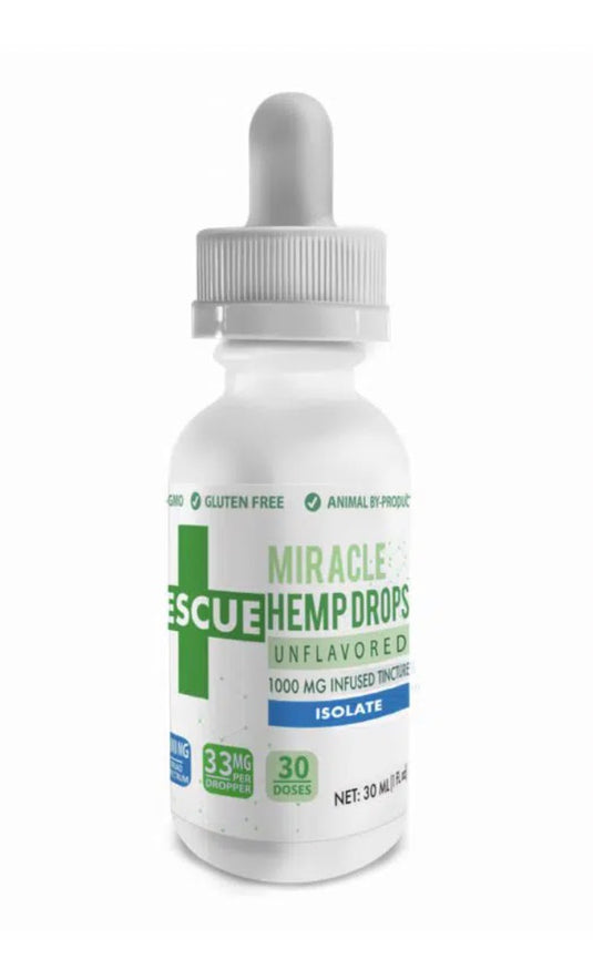 Rescue Miracle Hemp Drops – Unflavored – 1000 MG Isolate