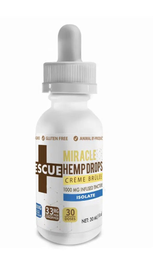 Rescue Miracle Hemp Drops – Crème Brûlée – 1000 MG Isolate