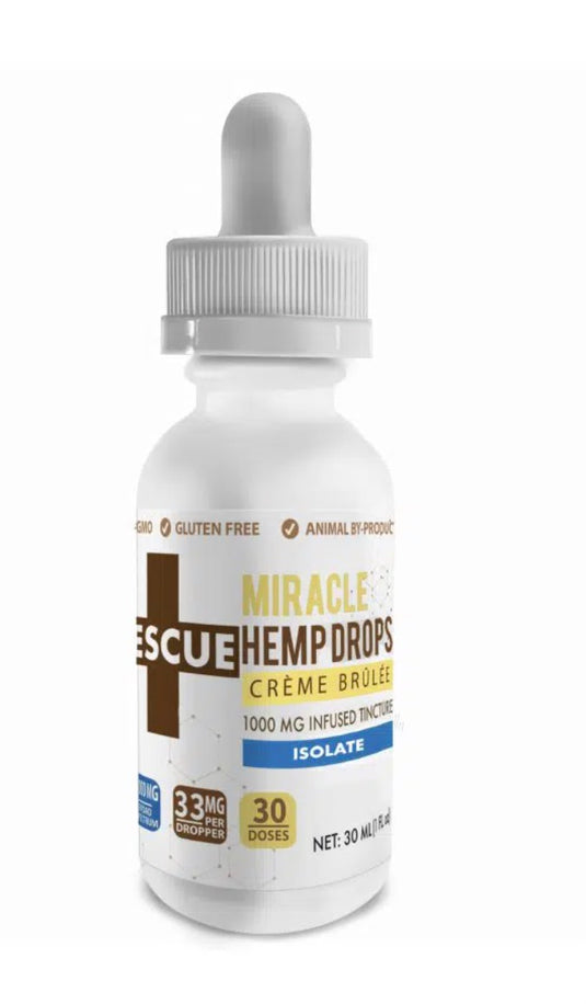 Rescue Miracle Hemp Drops – Crème Brûlée – 1000 MG Isolate