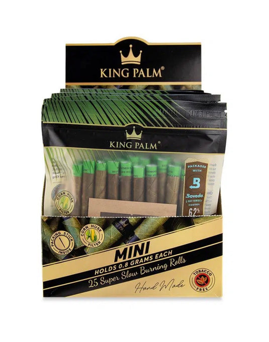 King Palm Wraps — Mini Size — Bulk + Boveda — 25 per Pack / 8ct Display