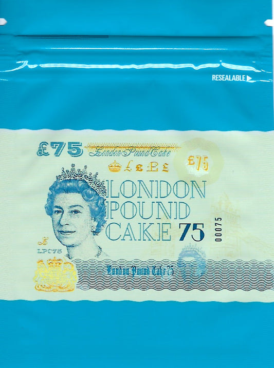 London Pound Cake Mylar Bags, 100bags/pk
