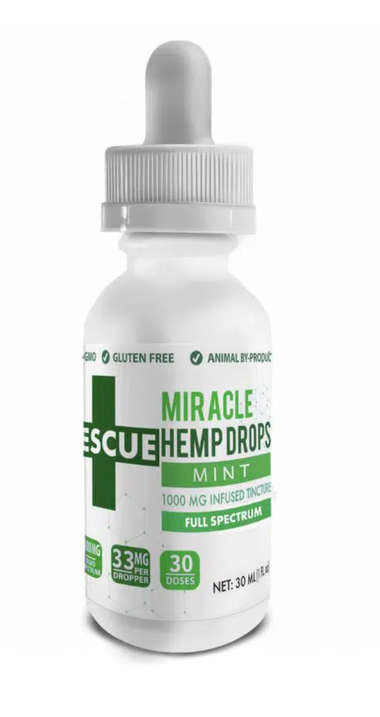 Rescue Miracle Hemp Drops – Mint – 1000 MG Full Spectrum