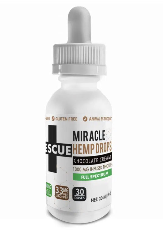 Rescue Miracle Hemp Drops – Chocolate Cream – 1000 MG Full Spectrum
