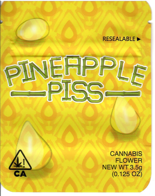 Pineapple Piss Matte Mylar Bags, 50bags/pk