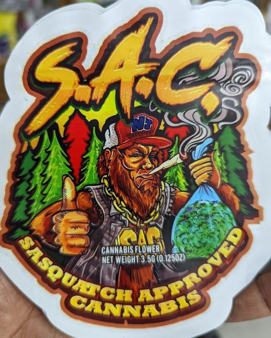 Sasquatch Approved Cannabis Mylar Bags, 50bags/pk