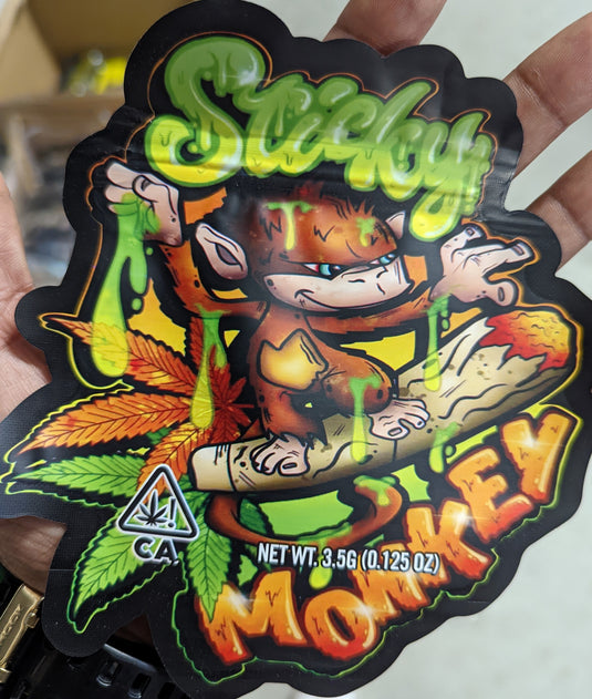 Sticky Monkey Mylar Bags, 50bags/pk
