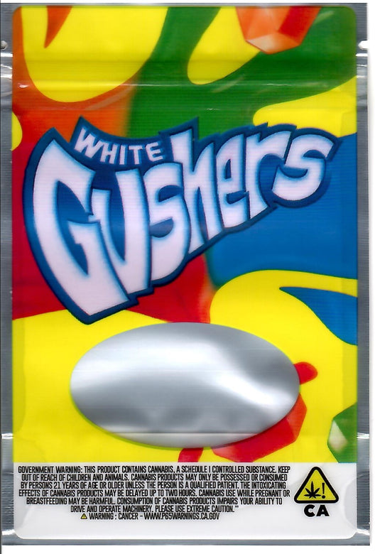 White Gushers Matte Mylar Bags, 50bags/pk