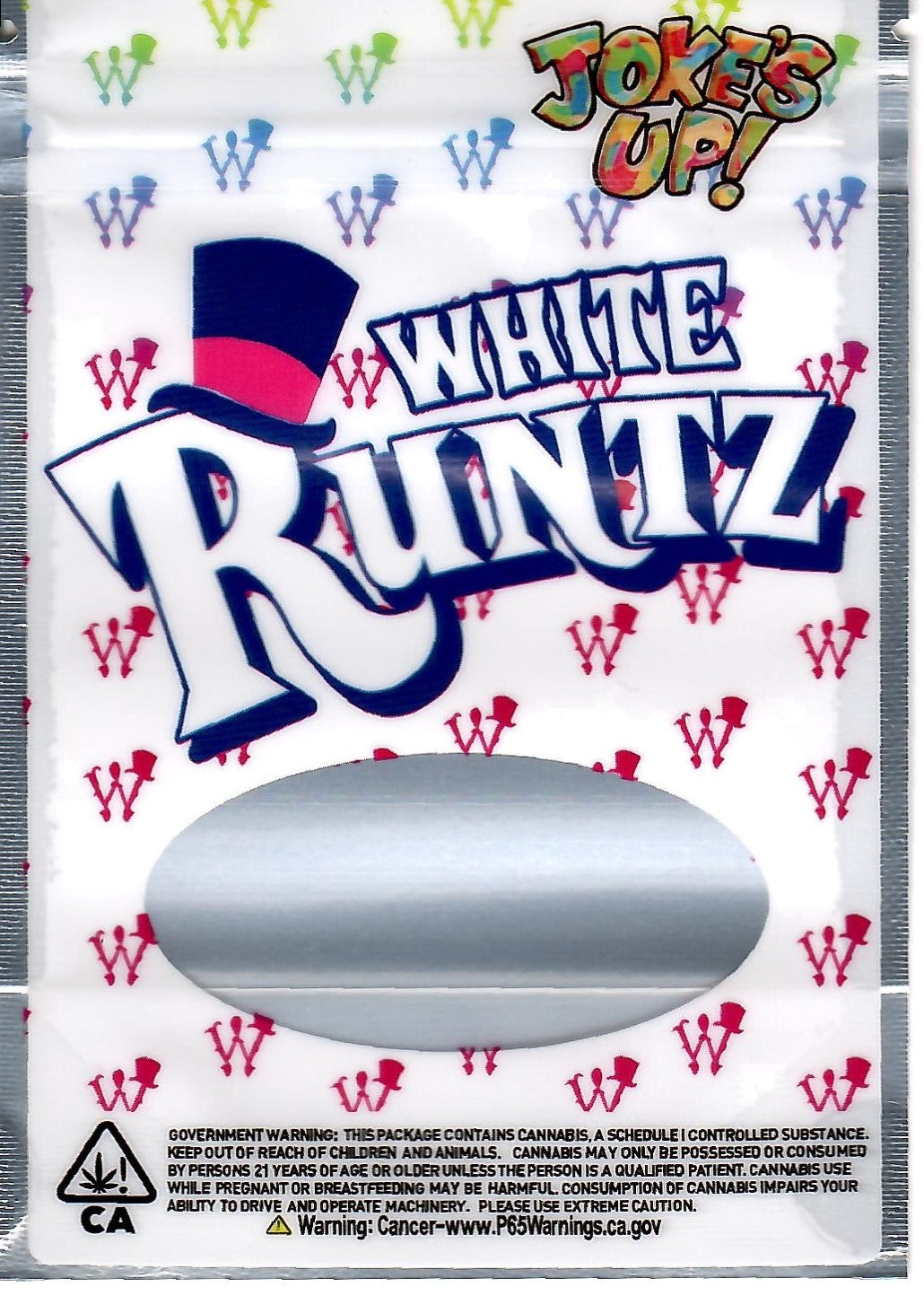 White Runtz Matte Mylar Bags, 50bags/pk