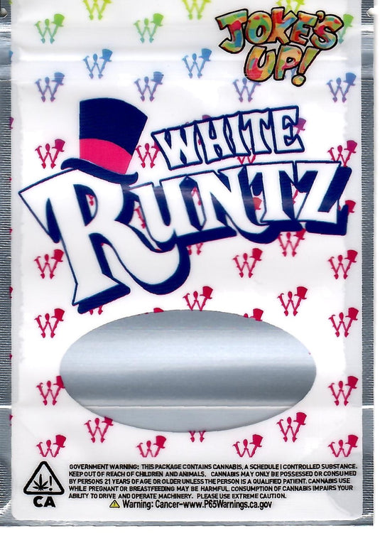 White Runtz Matte Mylar Bags, 50bags/pk