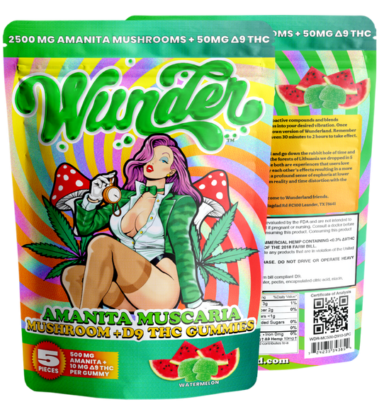 Wunder 2500MG AMANITA MUSCARIA MUSHROOMS + 50MG DELTA 9 THC