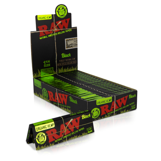 RAW Black Organic Hemp 1 1/4 Rolling Papers