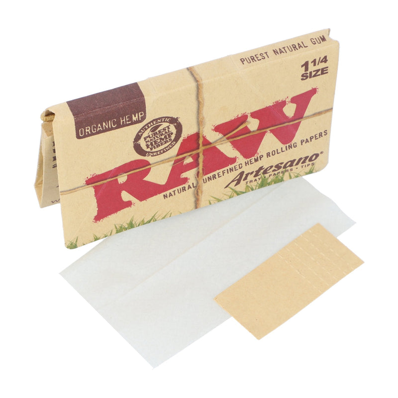 Load image into Gallery viewer, RAW Organic Hemp 1 1/4 Artesano-Fold Out Tray + Tips
