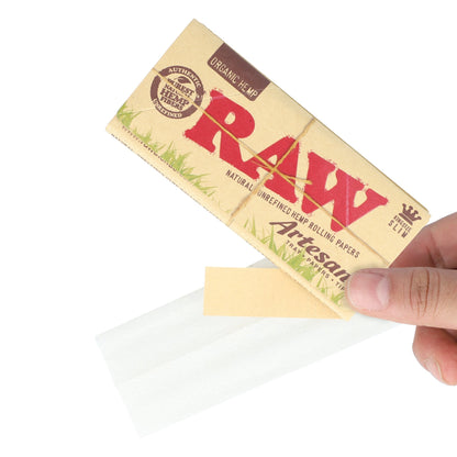 RAW Organic Hemp King Slim Artesano-Fold Out Tray + Tips