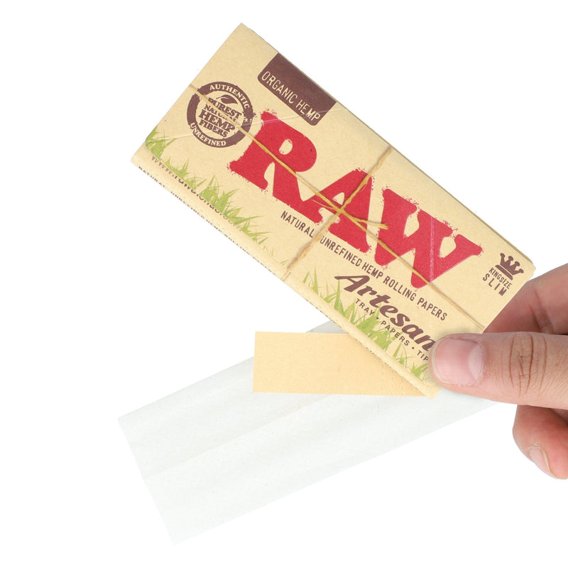 Load image into Gallery viewer, RAW Organic Hemp King Slim Artesano-Fold Out Tray + Tips
