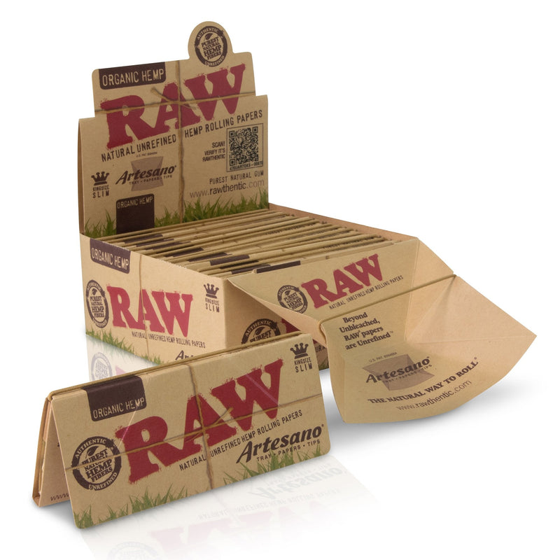 Load image into Gallery viewer, RAW Organic Hemp King Slim Artesano-Fold Out Tray + Tips
