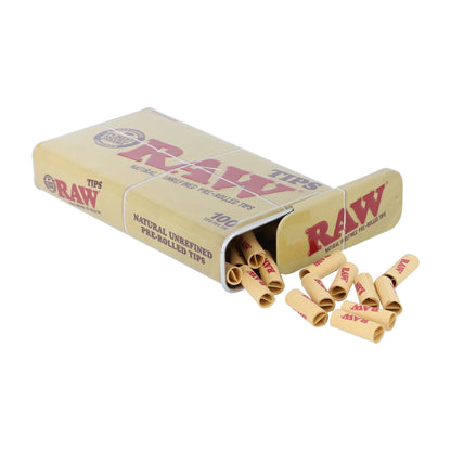 RAW 100 Pre-Rolled Tips in RAW Tin, Box of 6